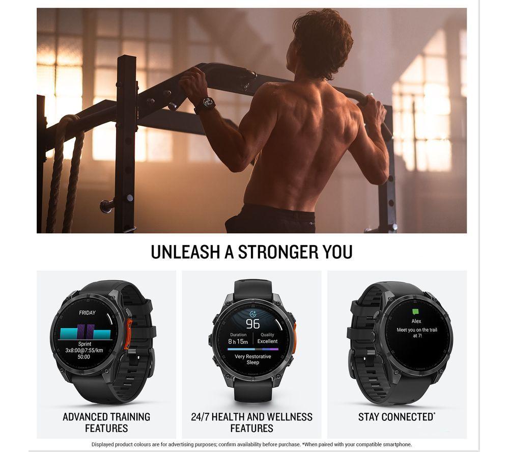 GARMIN fenix 8 AMOLED Smart Watch - Slate Grey & Black, 47 mm image number 4 of 7