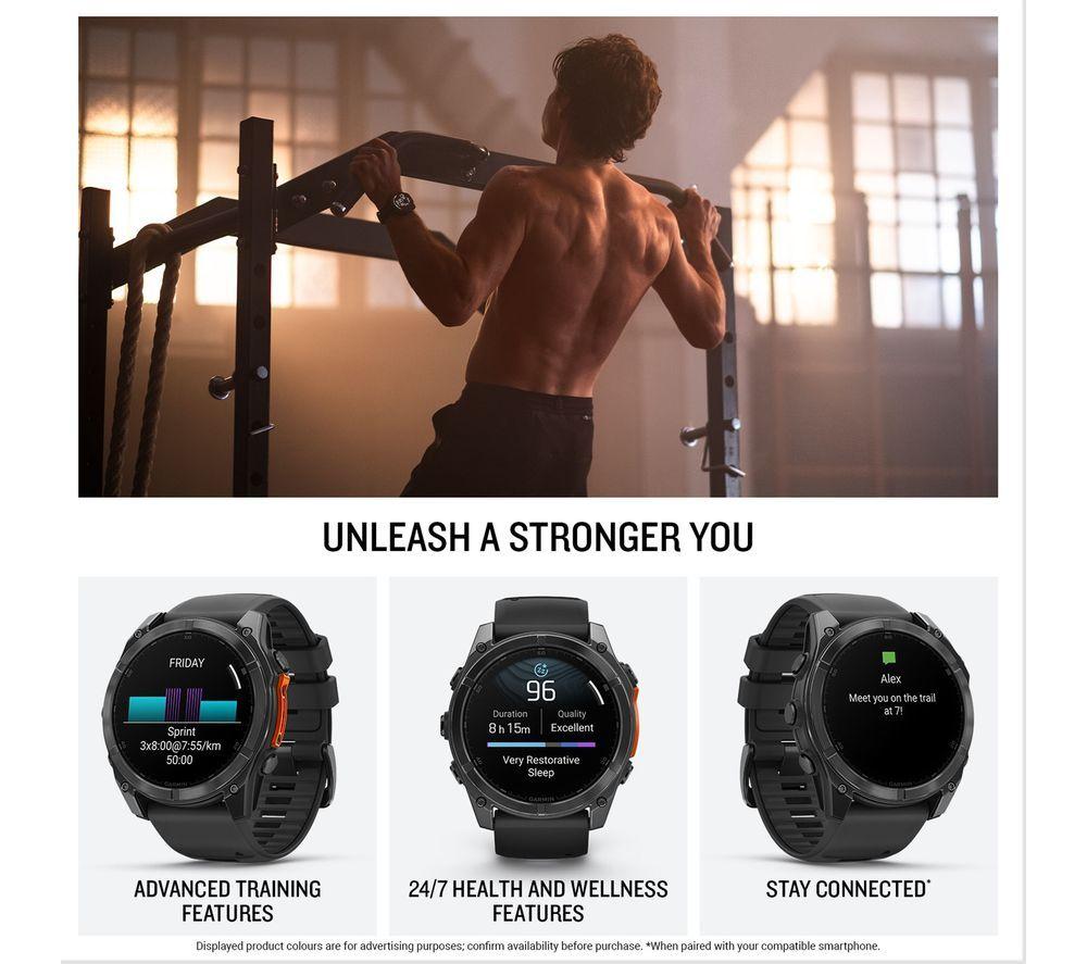 GARMIN fenix 8 AMOLED Smart Watch - Slate Grey & Black, 51 mm image number 4 of 8
