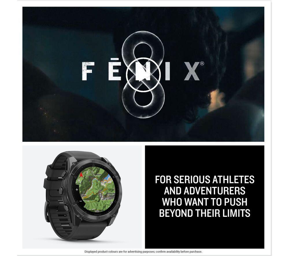 GARMIN fenix 8 AMOLED Smart Watch - Slate Grey & Black, 51 mm image number 7 of 8