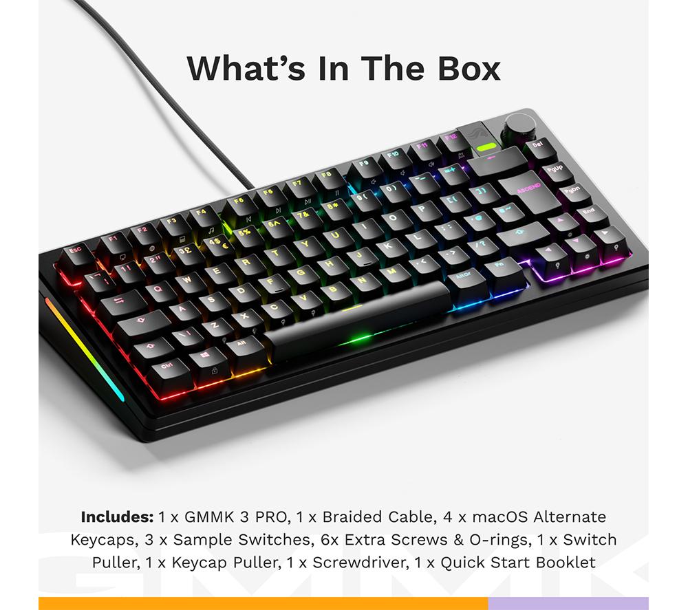 GLORIOUS GMMK 3 Pro Prebuilt 75% Mechanical Gaming Keyboard - Black image number 3 of 13