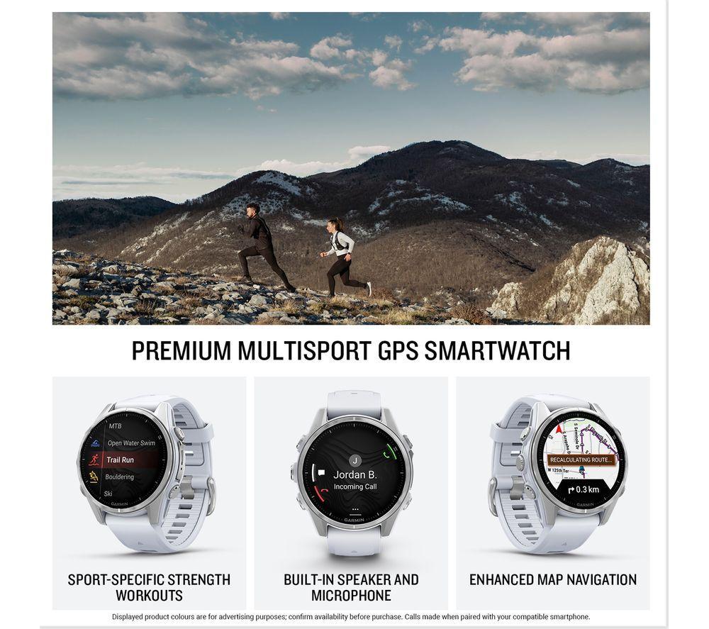 GARMIN fenix 8 AMOLED Smart Watch - Silver & Whitestone, 43 mm image number 2 of 9