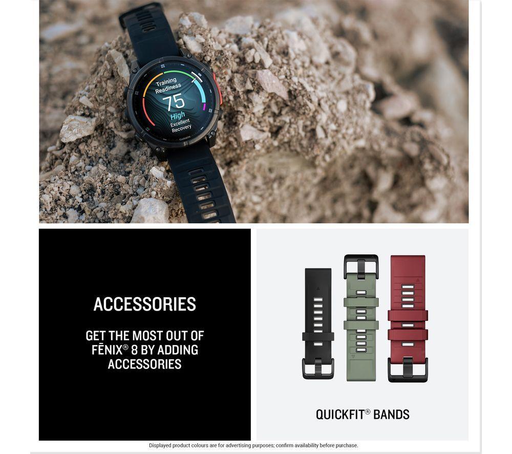 GARMIN fenix 8 AMOLED Smart Watch - Silver & Whitestone, 43 mm image number 6 of 9