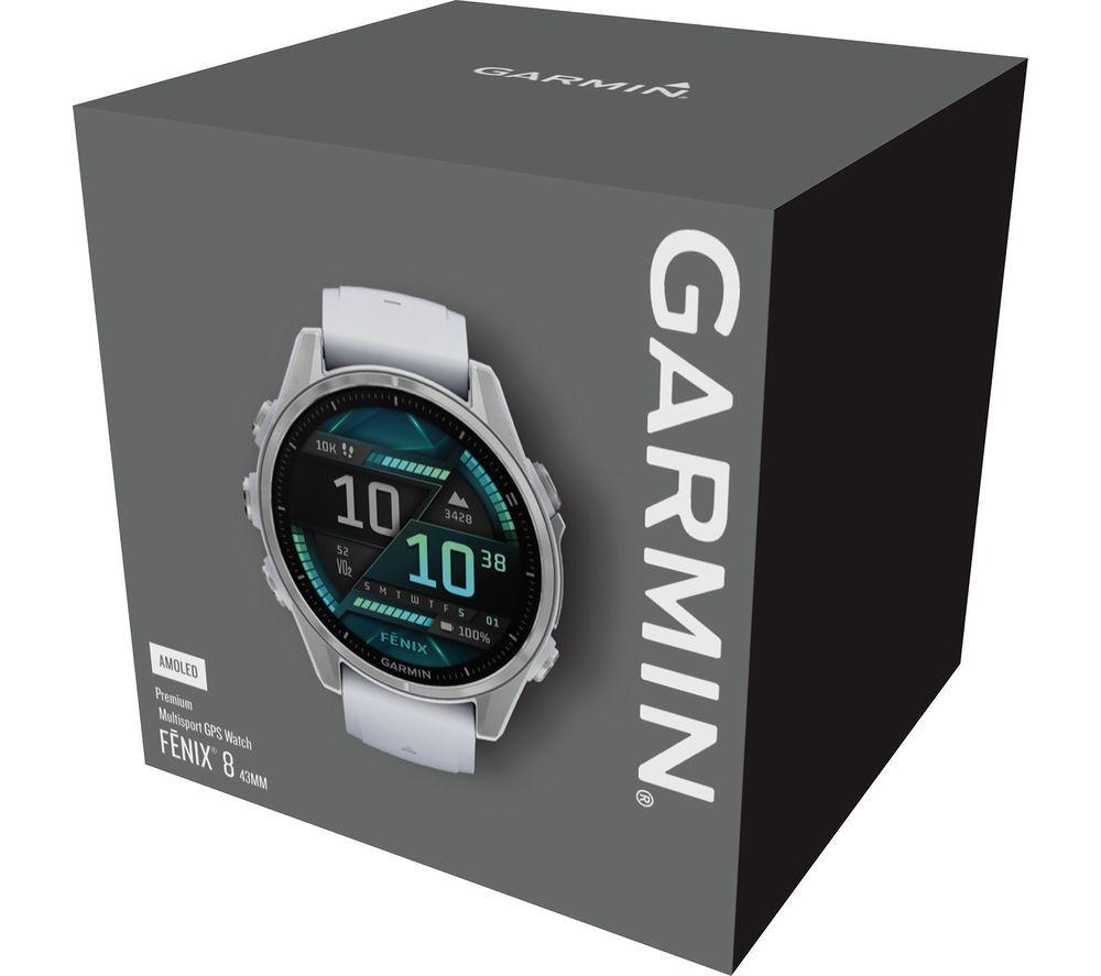 GARMIN fenix 8 AMOLED Smart Watch Silver Whitestone 43 mm