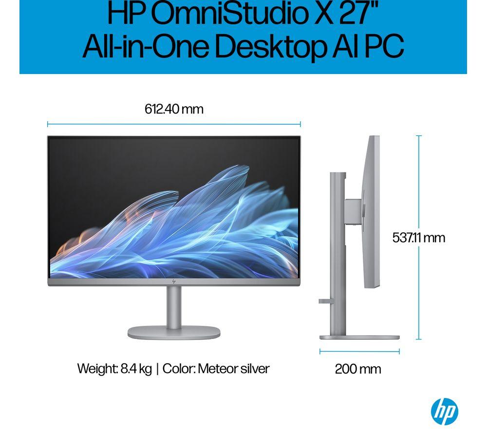 HP OmniStudio X 27-cs0003na 27" All-in-One PC - Intel&reg; Core&trade; Ultra 7, 1 TB SSD, Silver image number 5 of 26