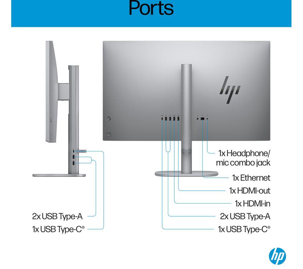 HP OmniStudio X 27-cs0003na 27" All-in-One PC - Intel&reg; Core&trade; Ultra 7, 1 TB SSD, Silver image number 9 of 26