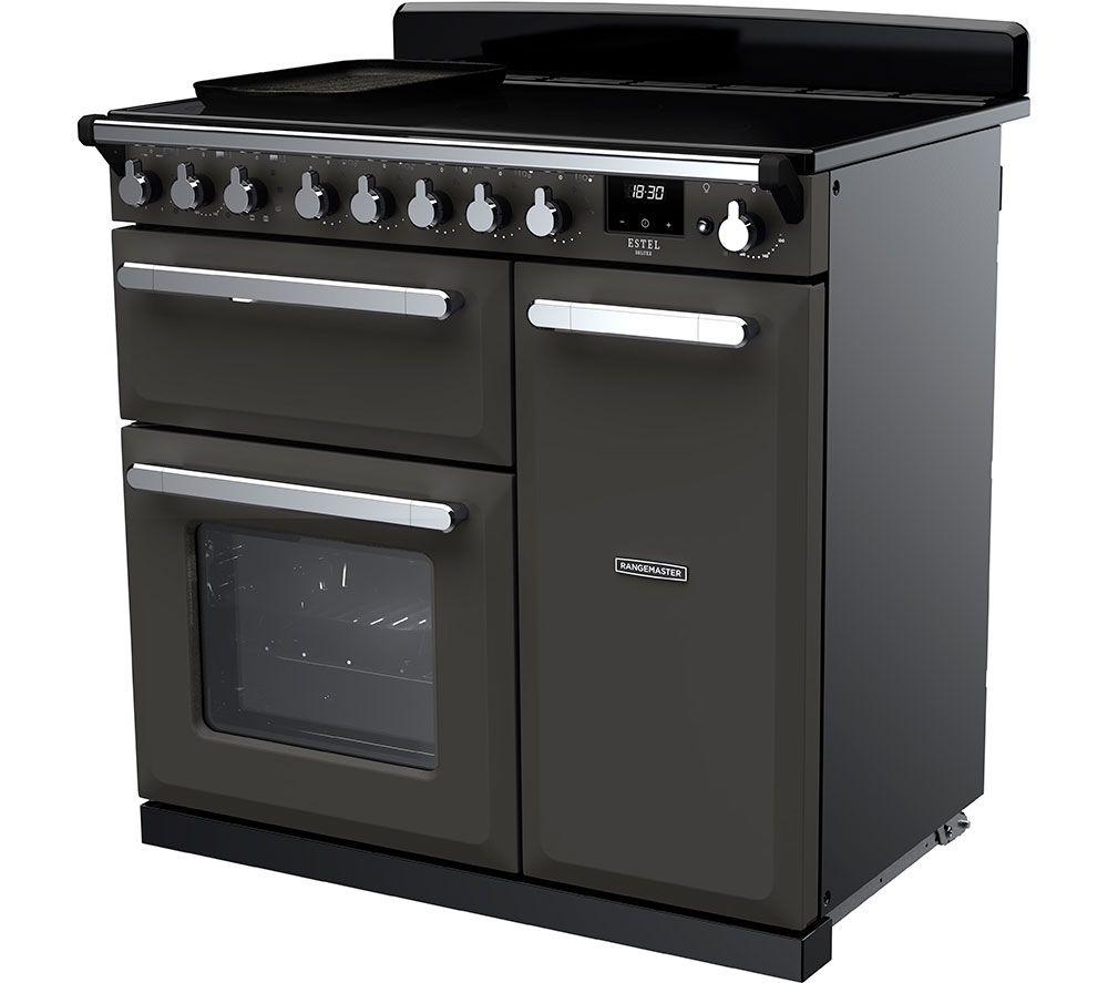 RANGEMASTER Estel Deluxe ESDL90EIPSLT/CM1 90 cm Electric Induction Range Cooker - Slate & Chrome image number 4 of 7