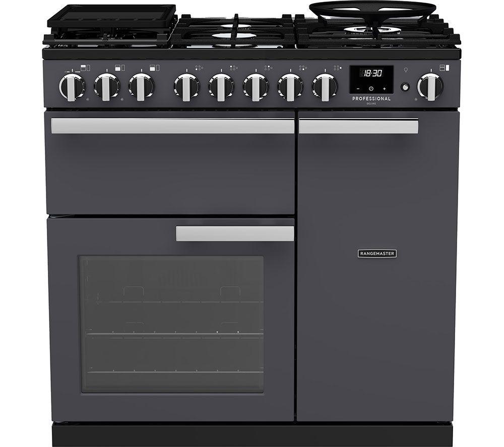 RANGEMASTER Estel Deluxe ESDL90EIPSLT/CM1 90 cm Electric Induction Range Cooker - Slate & Chrome image number 5 of 7