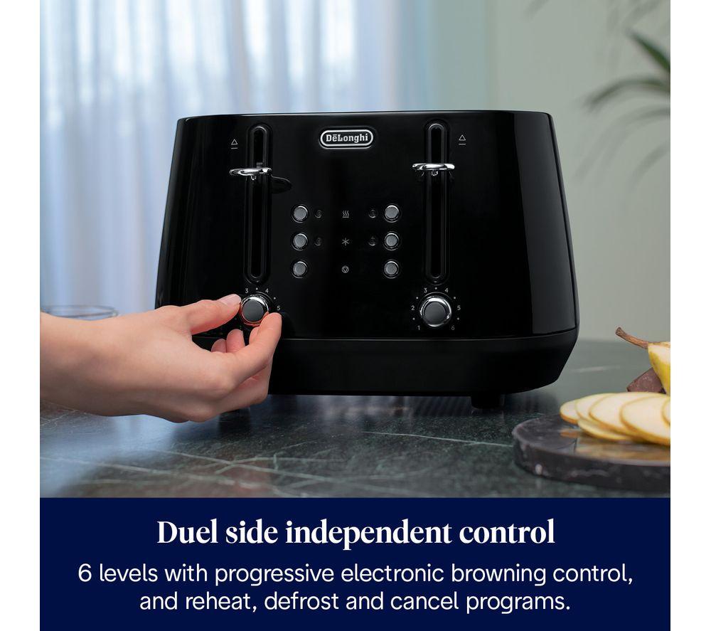 DELONGHI Eclettica CTY4003.BK 4-Slice Toaster - Black image number 5 of 7