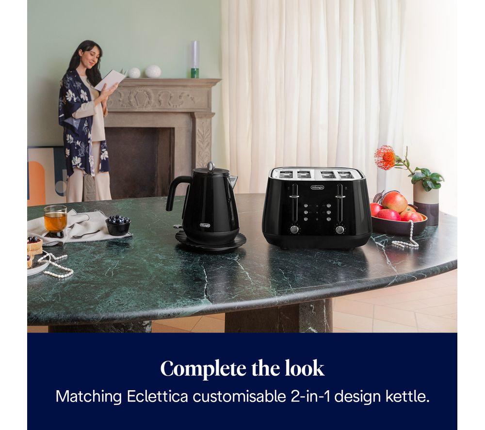DELONGHI Eclettica CTY4003.BK 4-Slice Toaster - Black image number 6 of 7