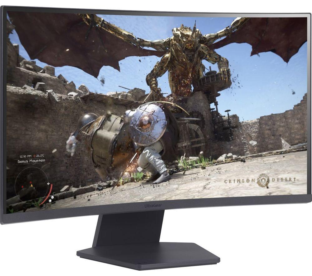 LG UltraGear 27GS60QC-B.AEK Quad HD 27" Curved VA LCD Gaming Monitor - Dark Grey image number 4 of 11
