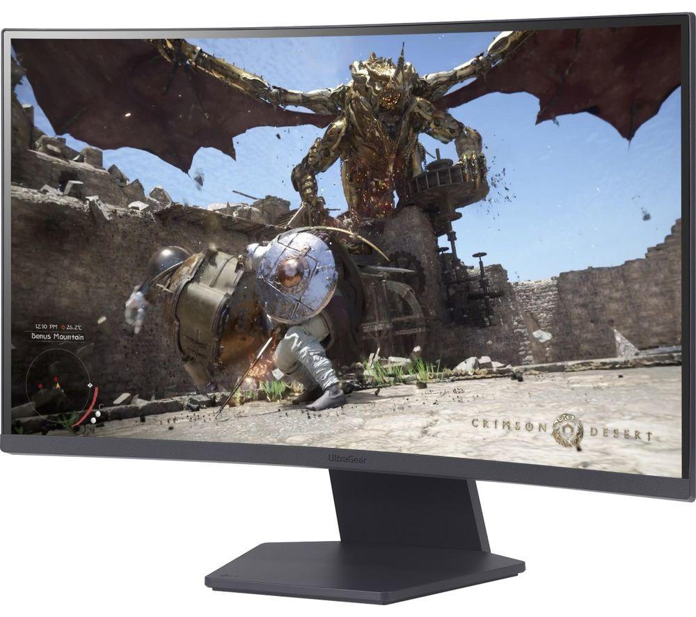 LG UltraGear 27GS60QC-B.AEK Quad HD 27" Curved VA LCD Gaming Monitor - Dark Grey image number 5 of 11
