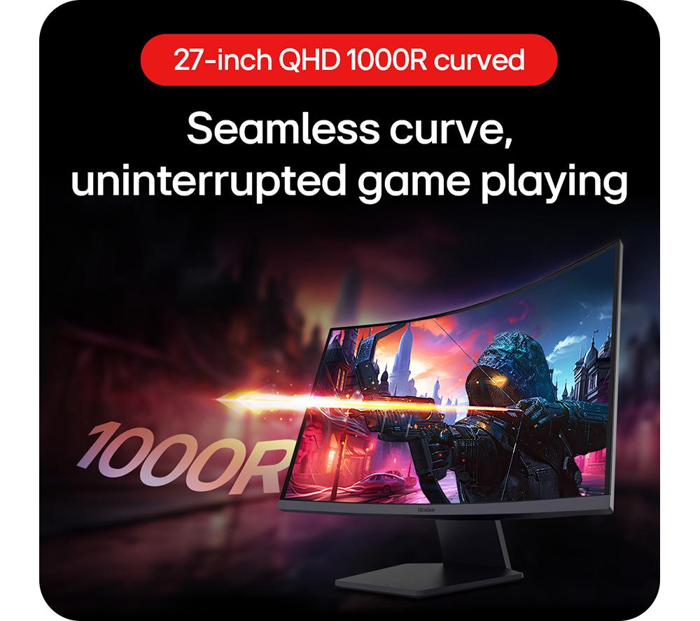 LG UltraGear 27GS60QC-B.AEK Quad HD 27" Curved VA LCD Gaming Monitor - Dark Grey image number 6 of 11