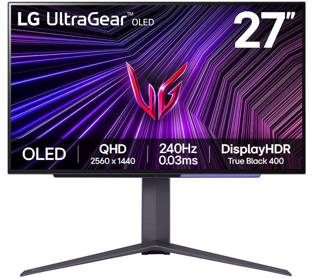 LG UltraGear 27GS95QE-B.AEK Quad HD 27" OLED Gaming Monitor - Grey - Thumbnail 3