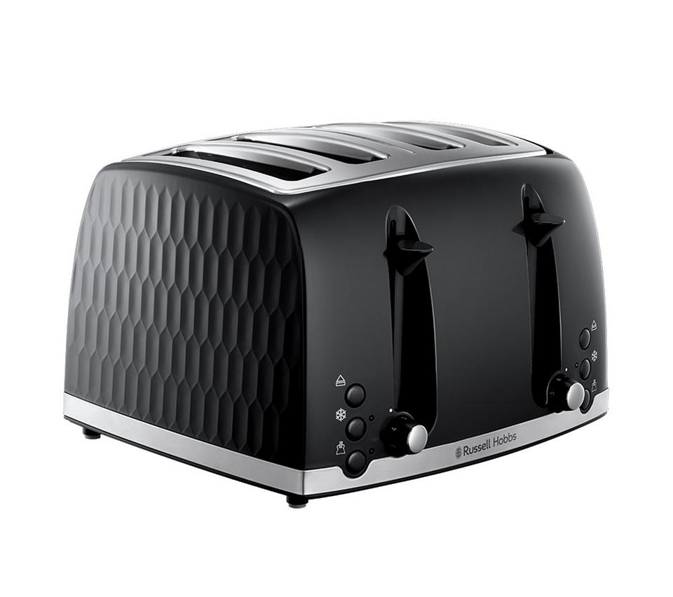 RUSSELL HOBBS Honeycomb 4-Slice Toaster - Black