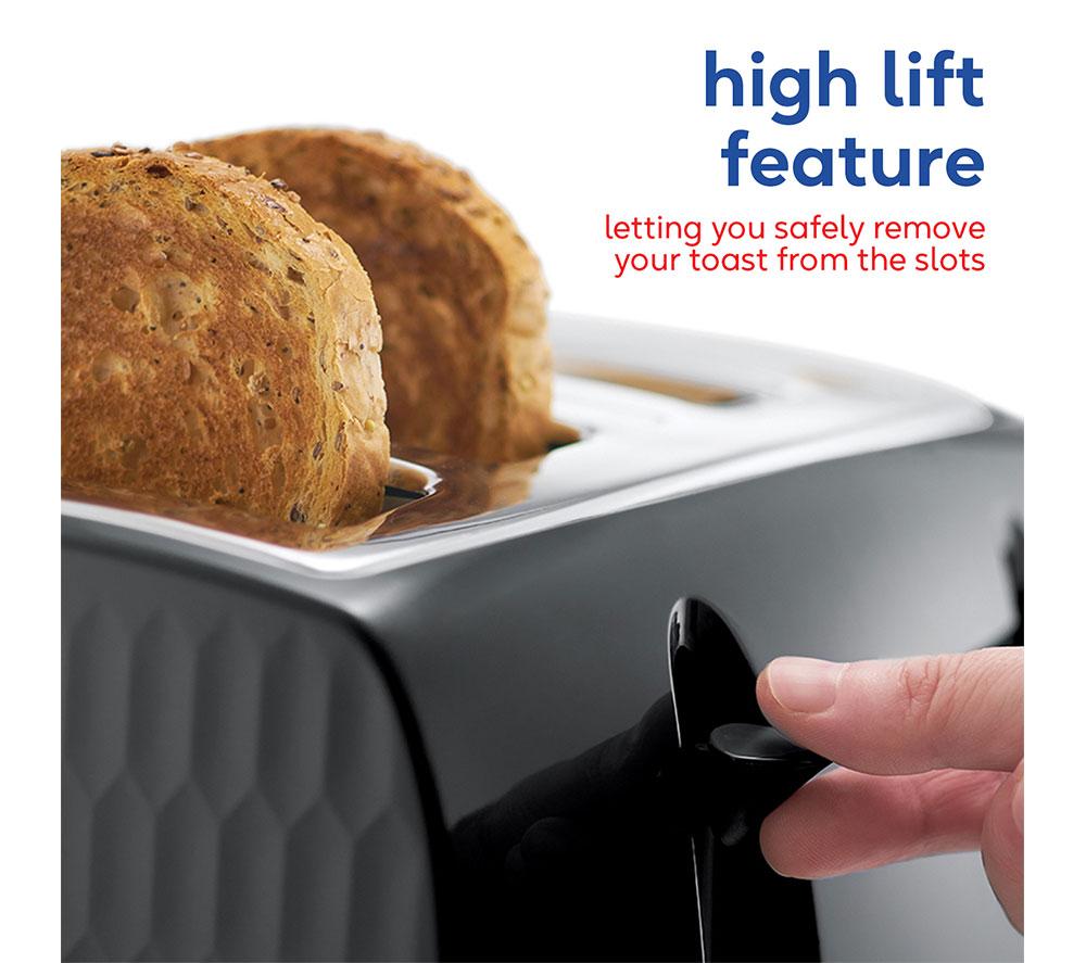 RUSSELL HOBBS Honeycomb 4-Slice Toaster - Black image number 5 of 8