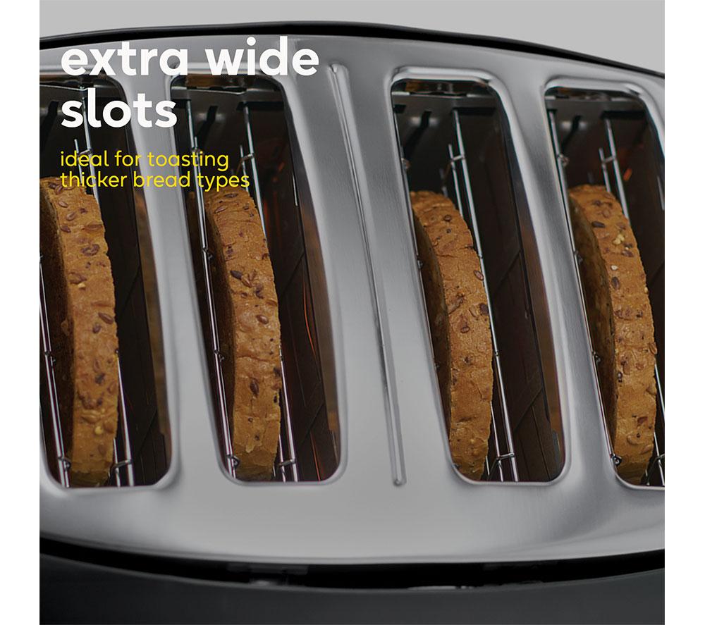 RUSSELL HOBBS Honeycomb 4-Slice Toaster - Black image number 7 of 8