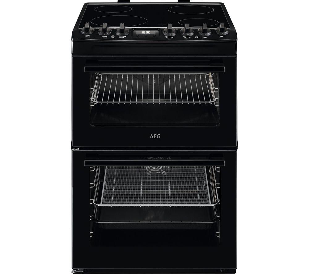 AEG 6000 SteamBake CCX6740ACB 60 cm Electric Ceramic Cooker – Black, Black