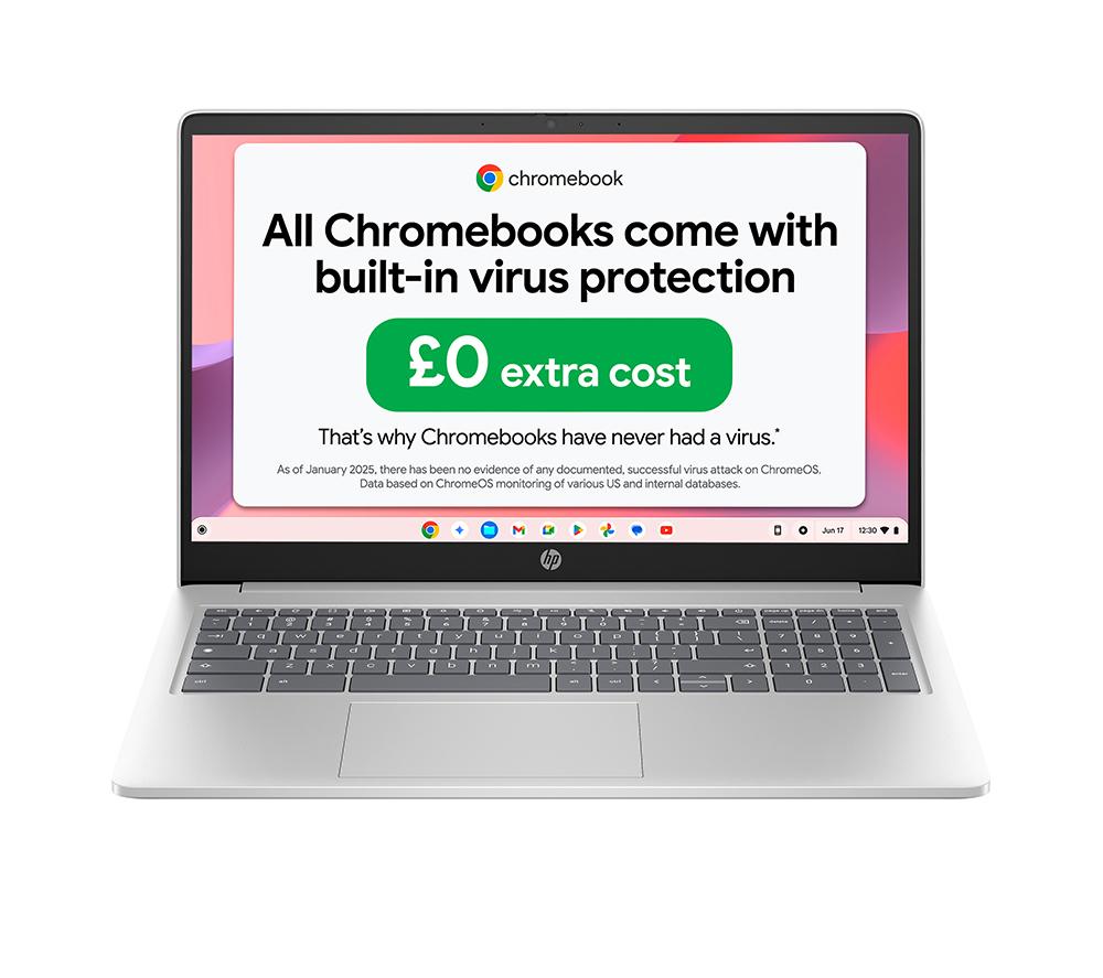 HP 15a-nb0504sa 15.6" Chromebook - Intel® N100, 128 GB UFS, Silver