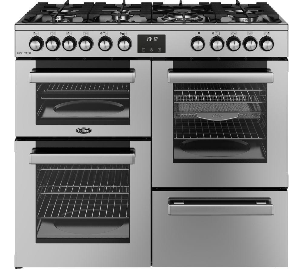 BELLING Cookcentre 100DF Dual Fuel Range Cooker – Stainless Steel & Chrome, Stainless Steel