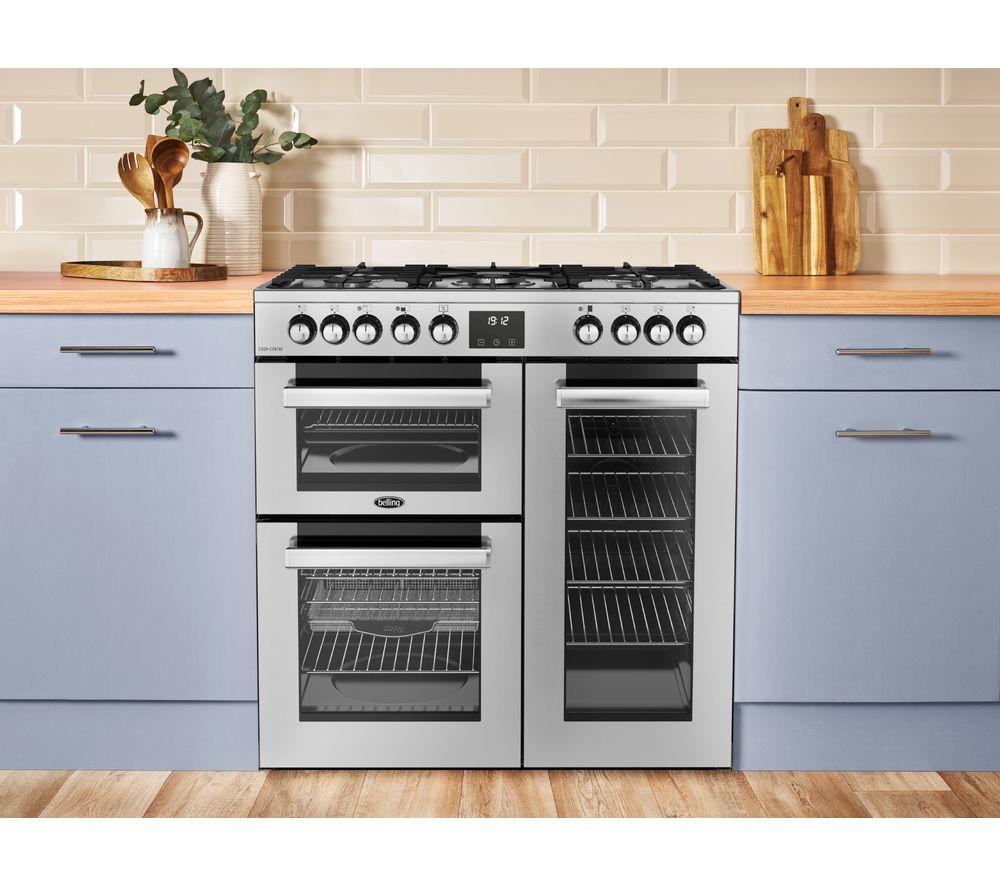 BELLING Cookcentre 90DF Dual Fuel Range Cooker - Stainless Steel & Chrome image number 10 of 20