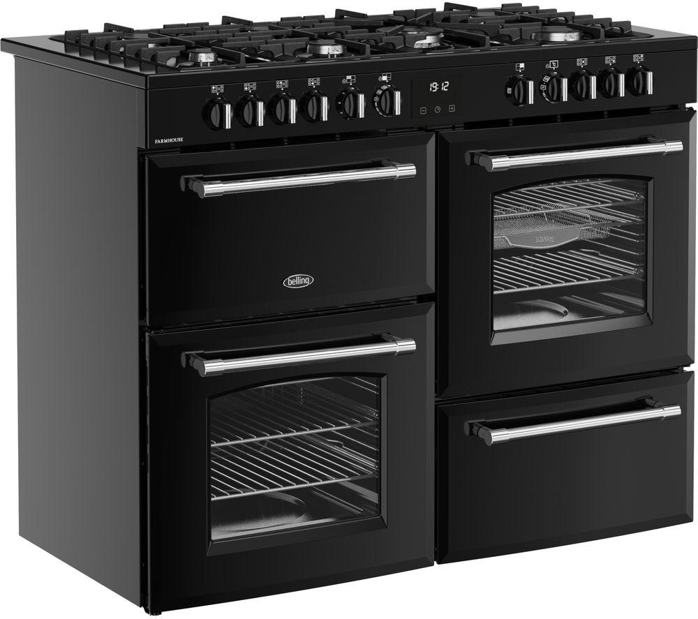 BELLING Farmhouse 110DF Dual Fuel Range Cooker - Black & Chrome image number 3 of 21