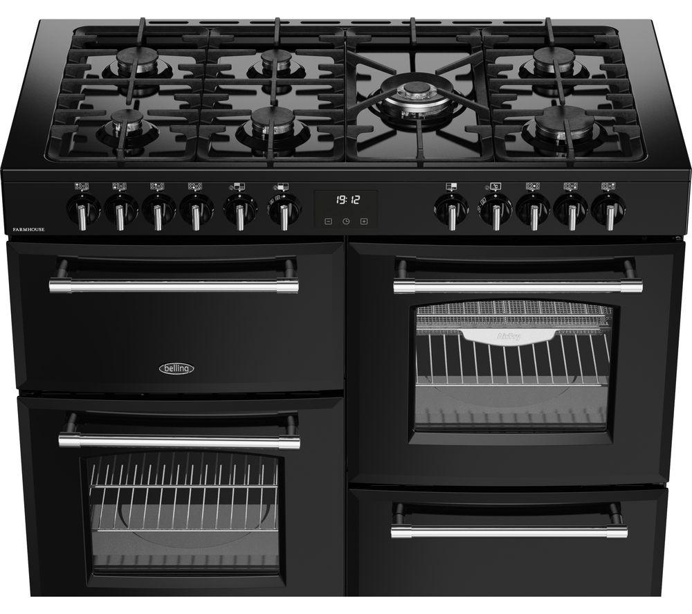 BELLING Farmhouse 110DF Dual Fuel Range Cooker - Black & Chrome image number 7 of 21