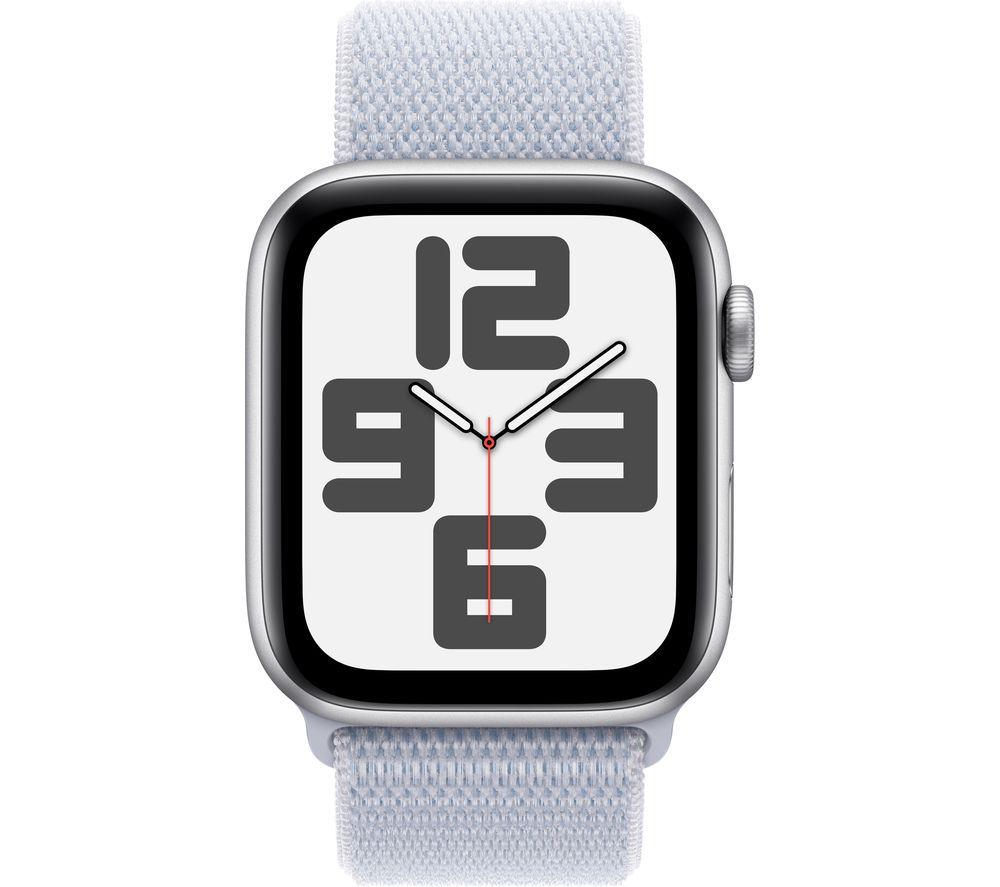 APPLE Watch SE - 44 mm Silver Aluminium Case with Blue Cloud Sport Loop image number 2 of 8