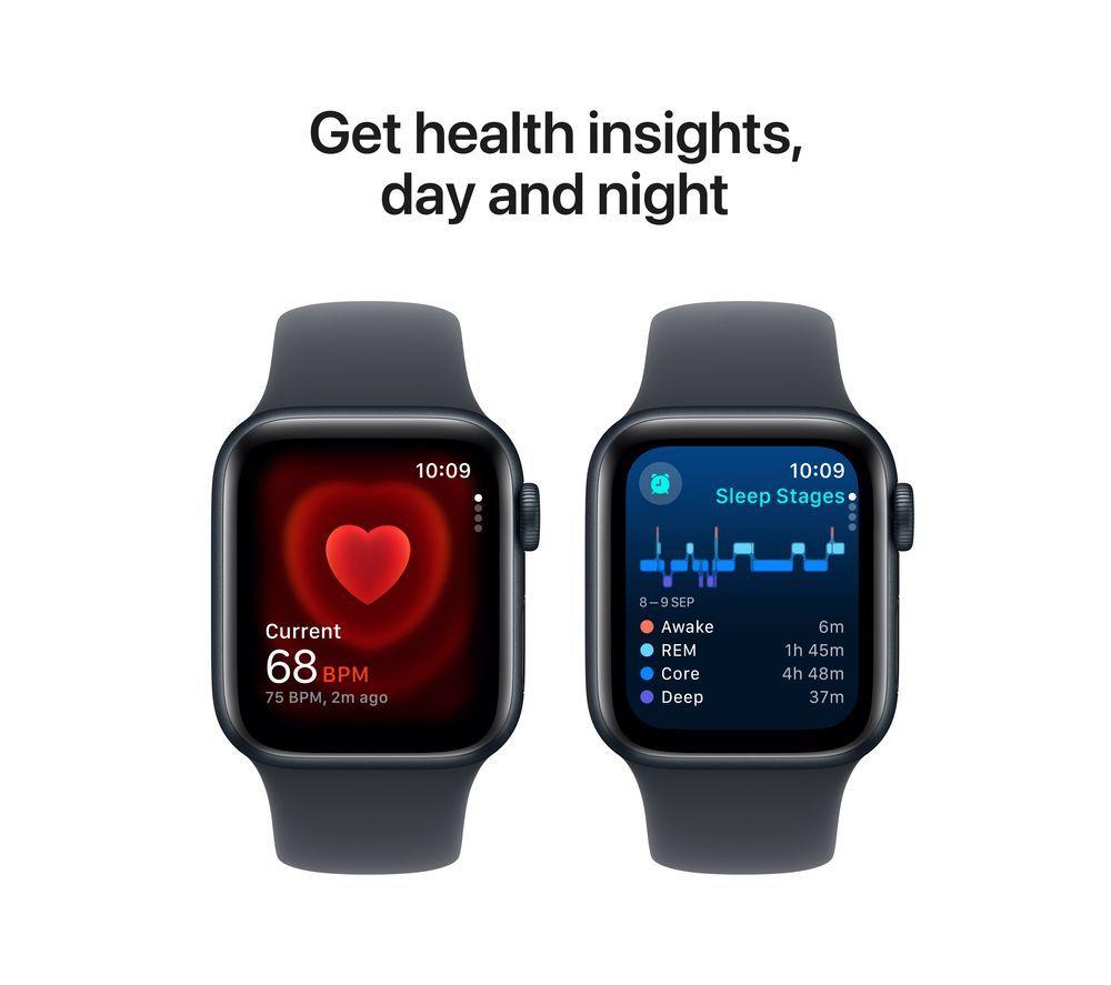 APPLE Watch SE Cellular - 44 mm Midnight Aluminium Case with Midnight Sport Band, M/L image number 5 of 8