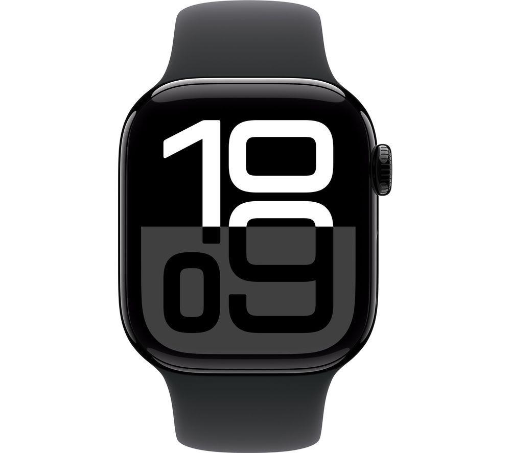 Buy APPLE Watch Series 10 42 mm Jet Black Aluminium Case with Black Sport Band M L Currys