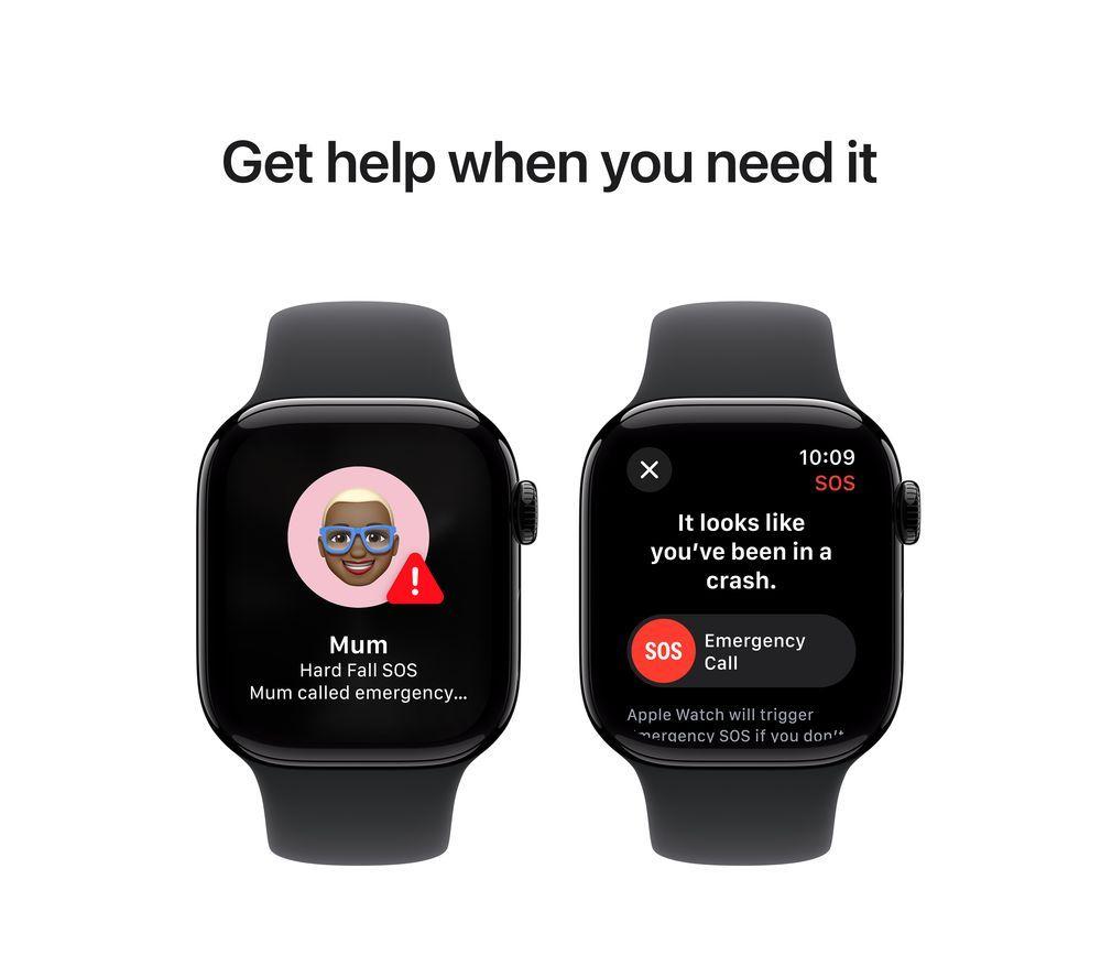 APPLE Watch Series 10 - 42 mm Jet Black Aluminium Case with Black Sport Band, M/L image number 6 of 10