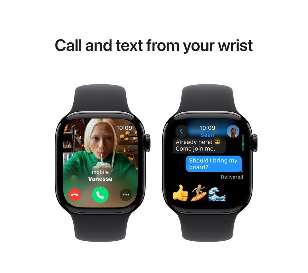 APPLE Watch Series 10 - 42 mm Jet Black Aluminium Case with Black Sport Band, M/L image number 7 of 10