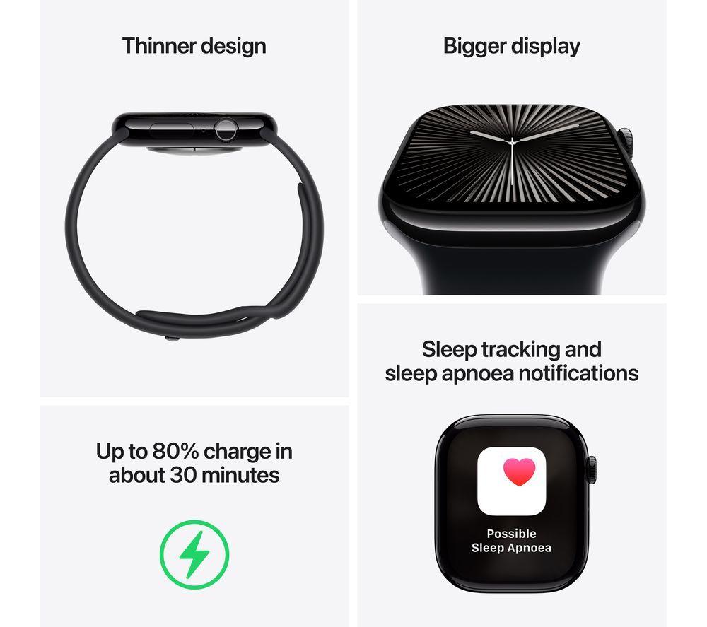 Buy APPLE Watch Series 10 42 mm Rose Gold Aluminium Case with Light Blush Sport Band S M Currys