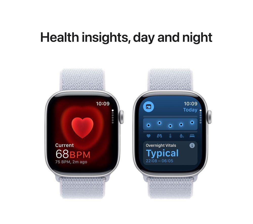 APPLE Watch Series 10 - 46 mm Silver Aluminium Case with Blue Sport Loop image number 5 of 10