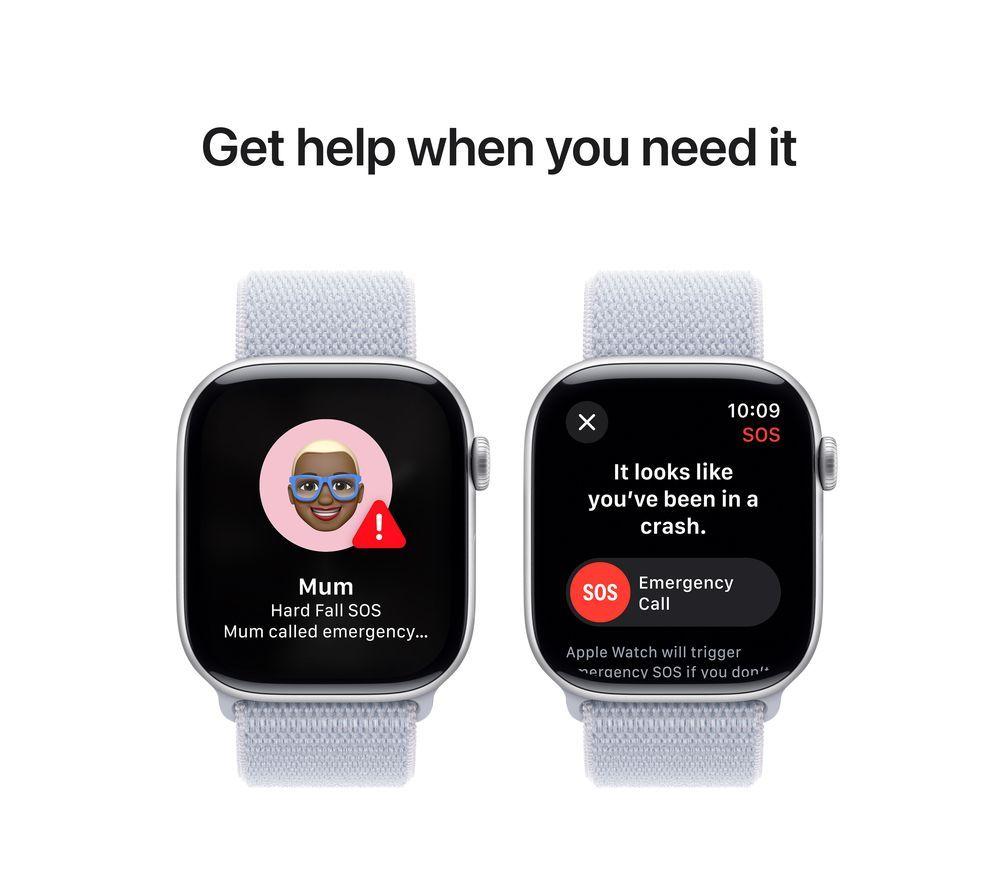 APPLE Watch Series 10 - 46 mm Silver Aluminium Case with Blue Sport Loop image number 6 of 10