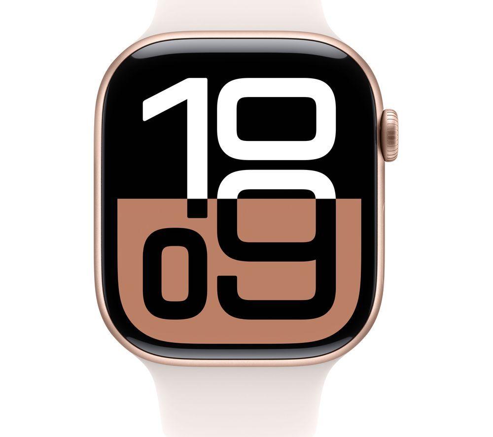 APPLE Watch Series 10 - 46 mm Rose Gold Aluminium Case with Light Blush Sport Band, M/L image number 2 of 10