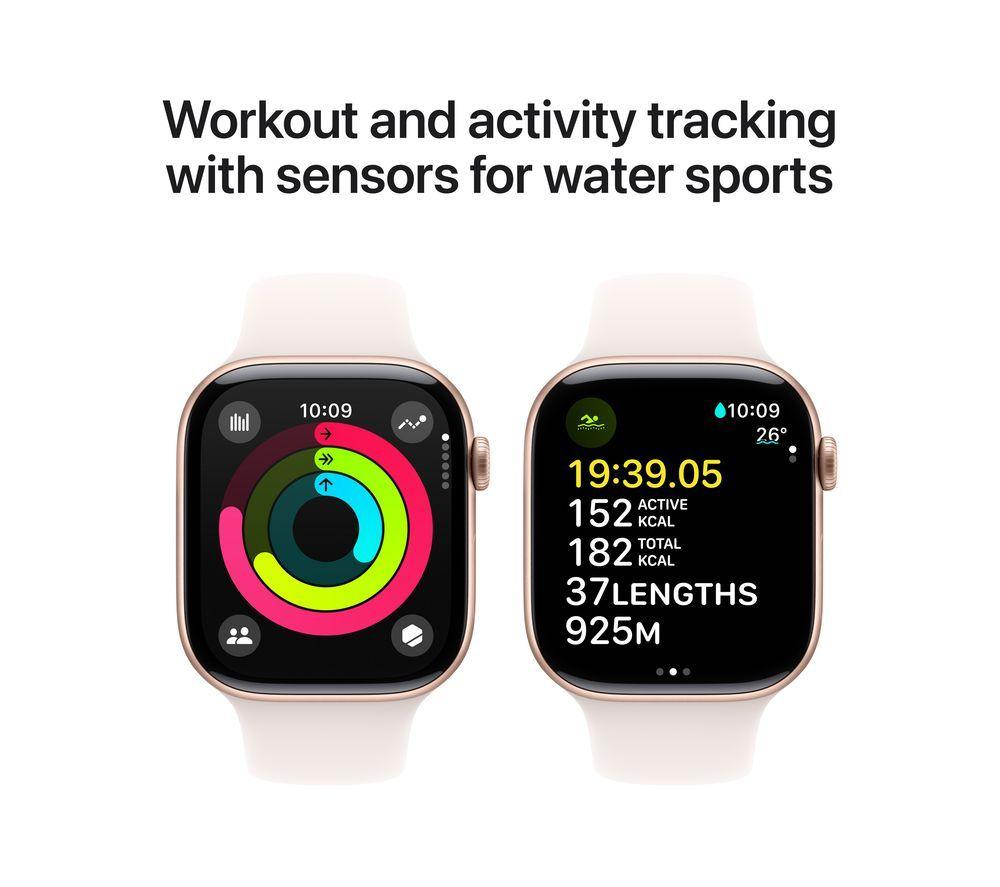 APPLE Watch Series 10 - 46 mm Rose Gold Aluminium Case with Light Blush Sport Band, M/L image number 4 of 10