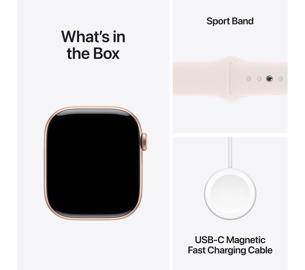 APPLE Watch Series 10 - 46 mm Rose Gold Aluminium Case with Light Blush Sport Band, M/L image number 9 of 10