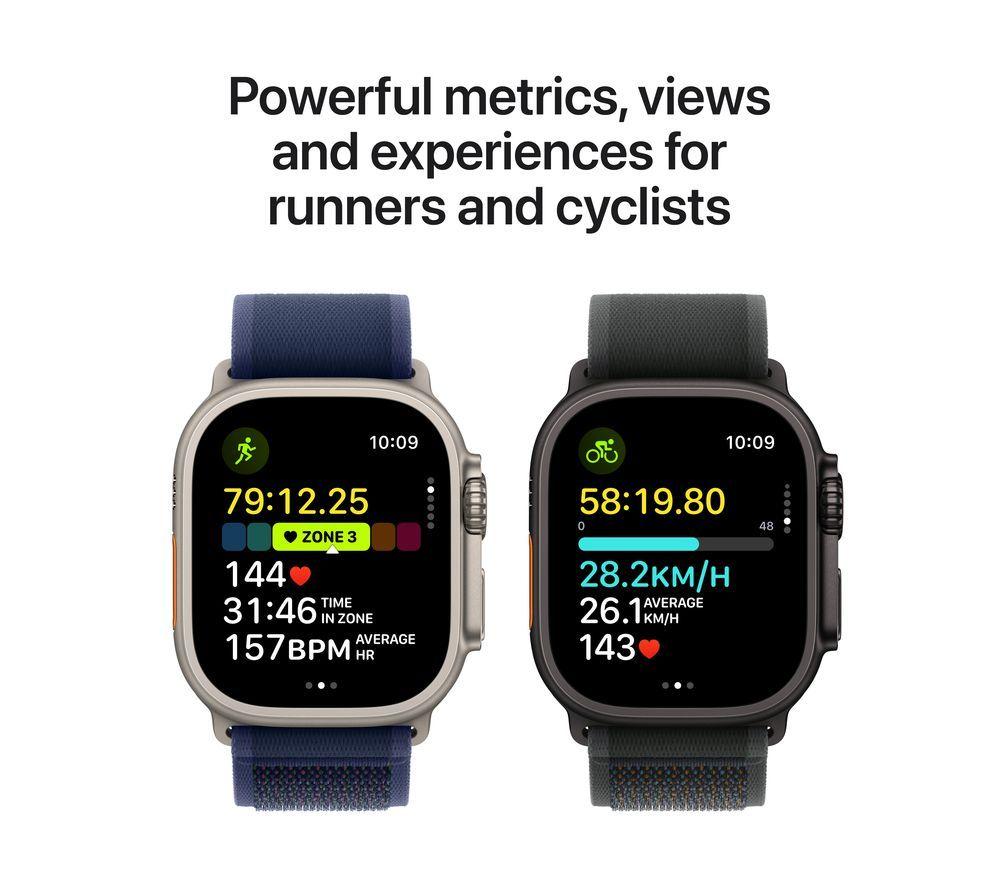 APPLE Watch Ultra 2 Cellular - 49 mm Titanium Case with Blue Trail Loop, S/M image number 4 of 10