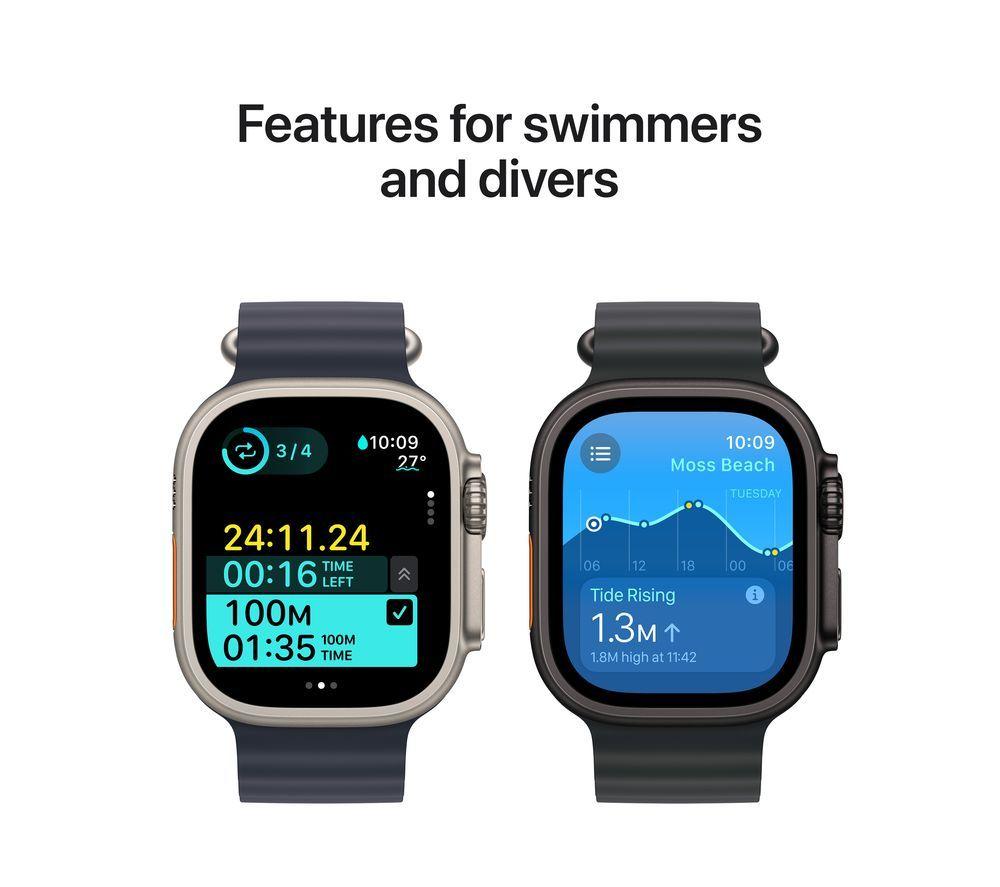 APPLE Watch Ultra 2 Cellular - 49 mm Titanium Case with Blue Trail Loop, S/M image number 5 of 10