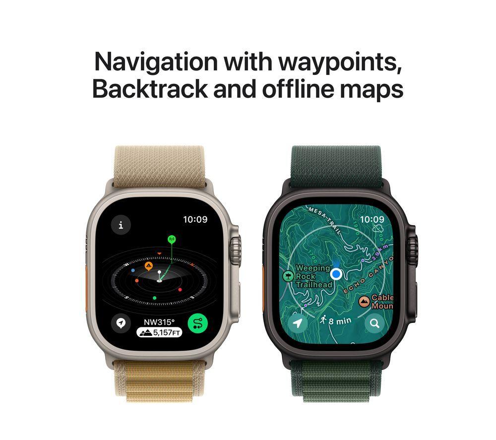 APPLE Watch Ultra 2 Cellular - 49 mm Titanium Case with Blue Trail Loop, S/M image number 6 of 10