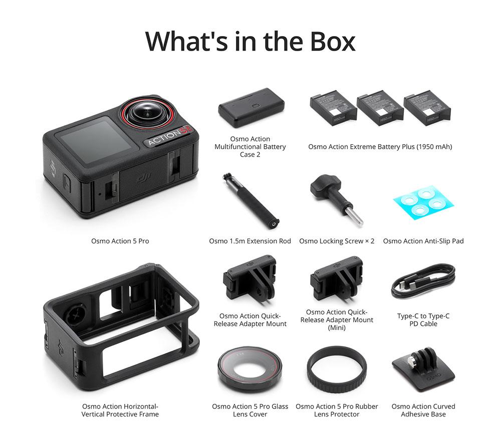 DJI Osmo Action 5 Pro 4K Ultra HD Action Camera Adventure Combo - Black image number 5 of 6