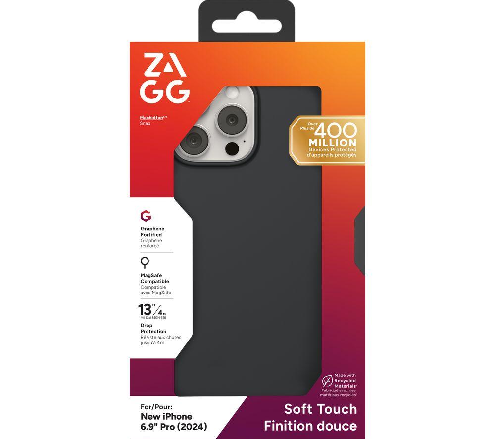 ZAGG Manhattan Snap iPhone 16 Pro Max Case - Black image number 2 of 3