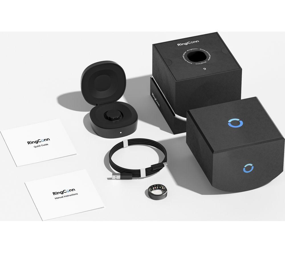 RINGCONN Smart Ring - Midnight Black, Size 8 image number 6 of 13