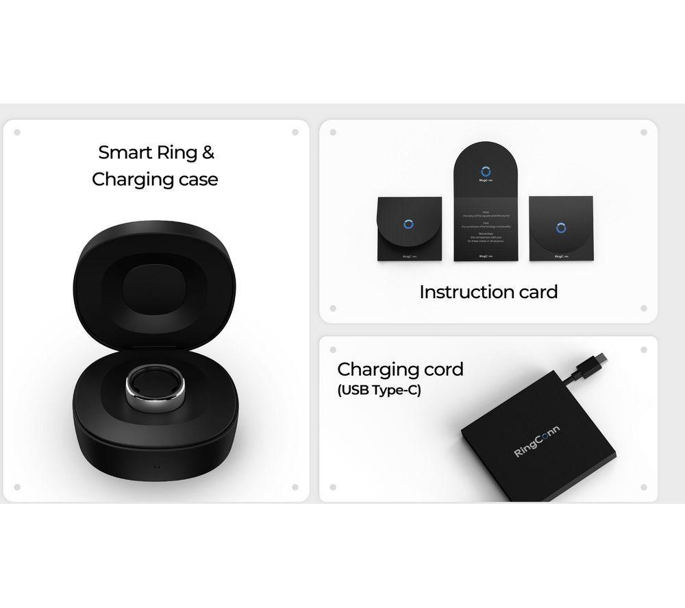 RINGCONN Smart Ring - Midnight Black, Size 8 image number 9 of 13