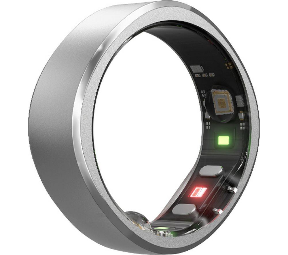 Ringconn Smart Ring - Moonlit Silver, Size 12, Silver/Grey