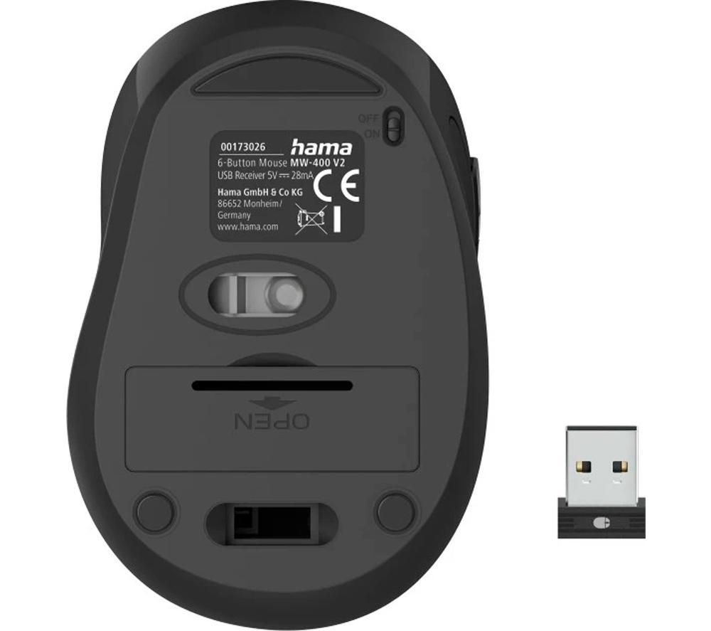HAMA MW-400 V2 Wireless Optical Mouse - Black image number 3 of 4
