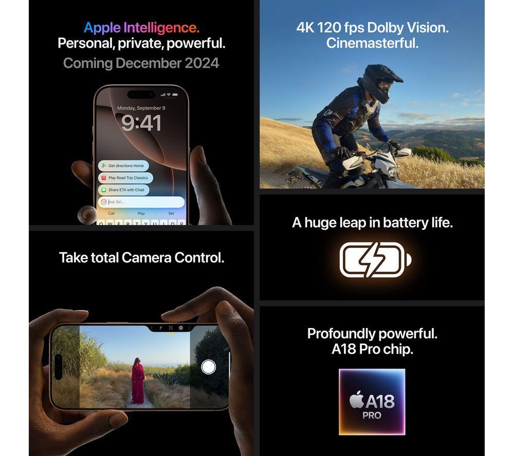 APPLE iPhone 16 Pro - 128 GB, Desert Titanium image number 7 of 10