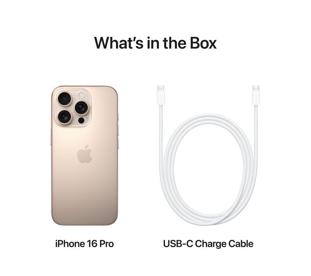 APPLE iPhone 16 Pro - 128 GB, Desert Titanium image number 8 of 10