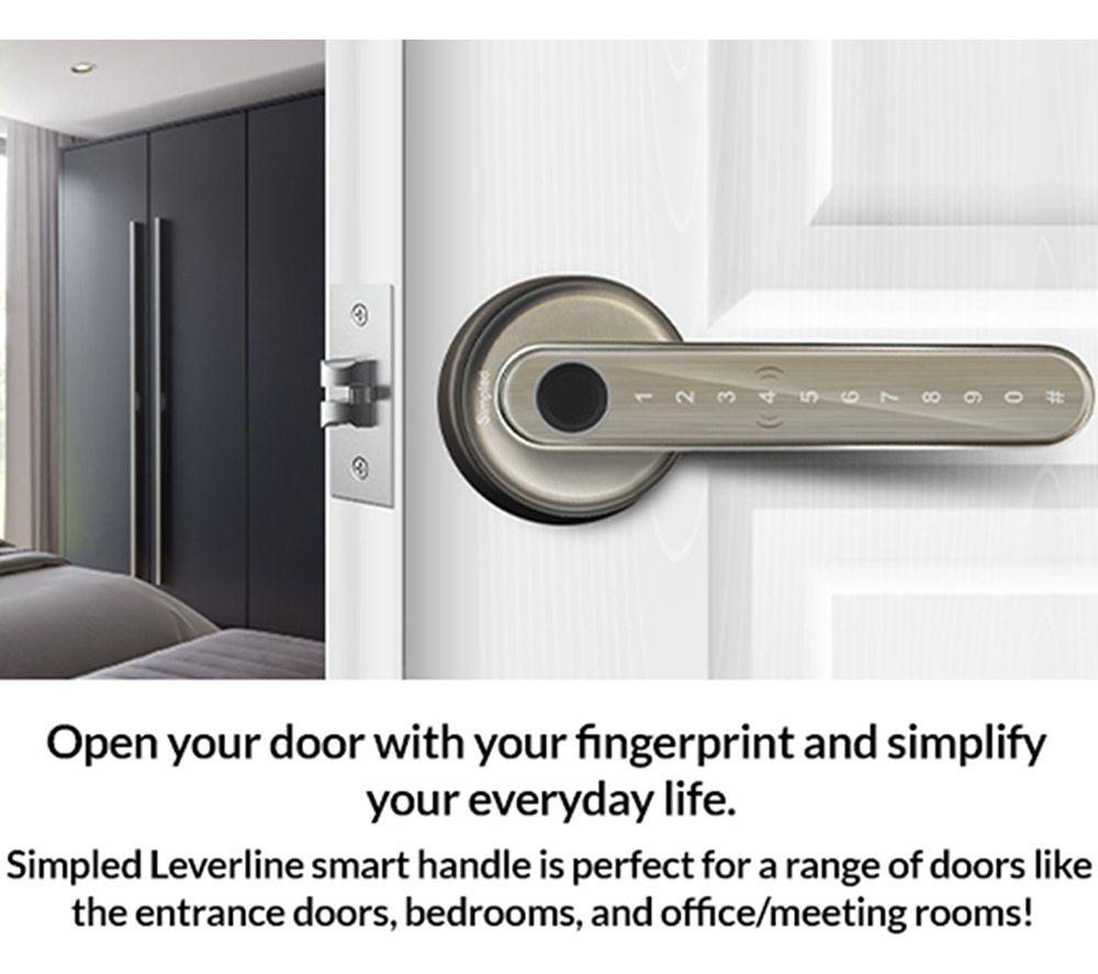 SIMPLED AF LeverLine Smart Fingerprint Door Lock - Silver image number 3 of 4