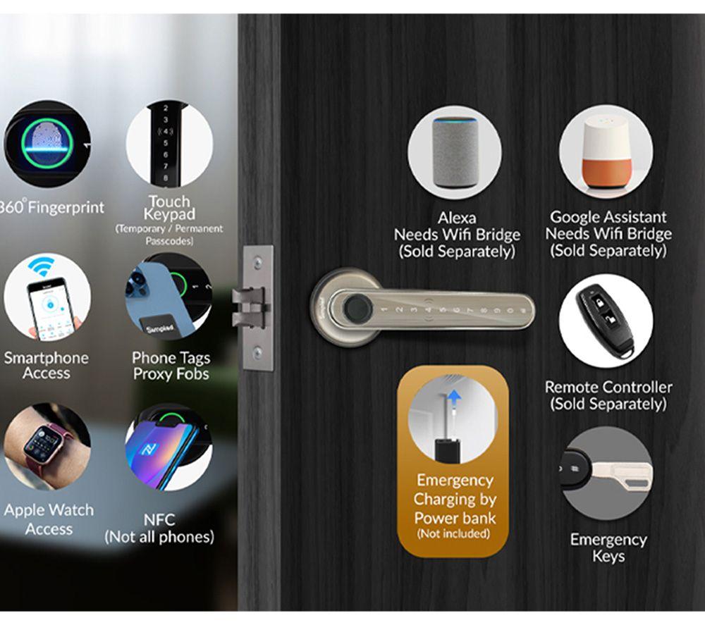 SIMPLED AF LeverLine Smart Fingerprint Door Lock - Silver image number 4 of 4
